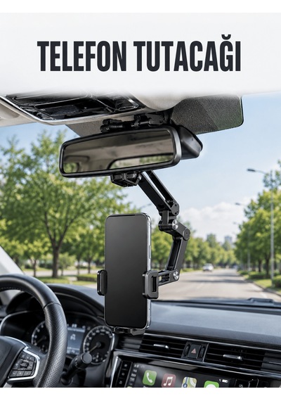 Araç Dikiz Aynası Telefon Tutucu Ayarlanabilir Katlanabilir Navig