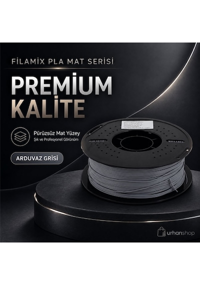 Filamix Pla Mat Arduvaz Grisi Filament 1.75mm 1kg Mat Yüzey