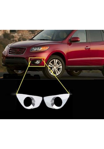 Hyundai Santa Uyumlu Fe 2010 2012 Sis Lambası Kaplama Krom