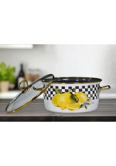 Lemon Emaye Kızartma Tenceresi 22 Cm 12v