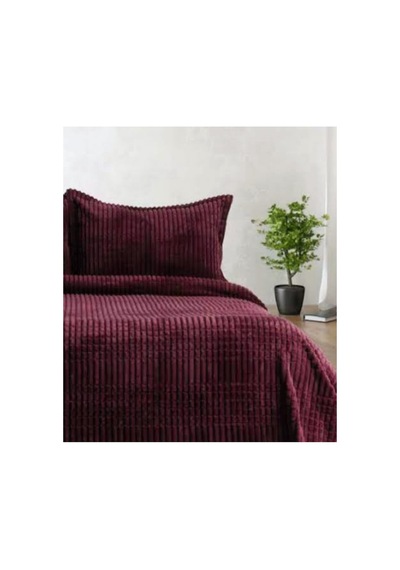Blue Home Merinos Modern Line 3 Parça Çift Kişilik Battaniye Seti Renk : Bordo