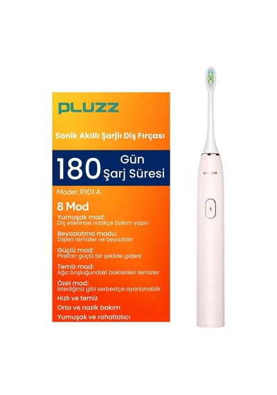 R101a Smart Sonik Şarjlı Diş Fırçası 180 Gün Şarj Süresi - Pembe - 648164602