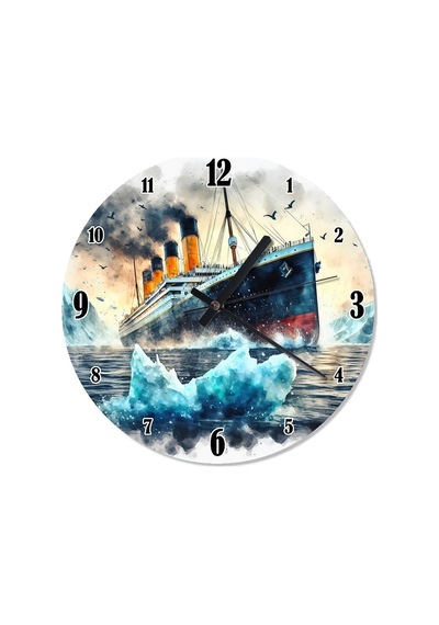 Titanic Yolcu Gemisi Sessiz Duvar Saati Çok Renkli