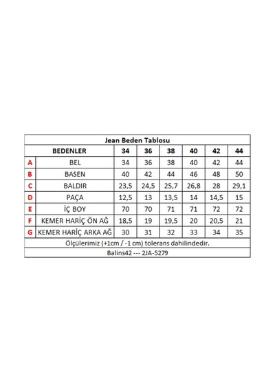 Kadın Kot Pantolon Orta Mavi -2ja/5279.orta Mavi Çok Renkli