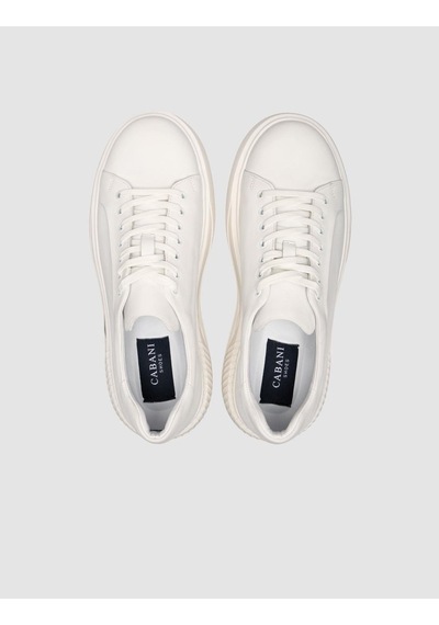 %100 Nubuk Deri Beyaz Erkek Sneaker Beyaz