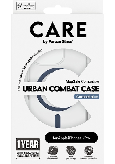 Flagship Apple Uyumlu iPhone 16 Pro Magsafe  Urban Combat Şeffaf-mavi Telefon Kılıfı Mavi