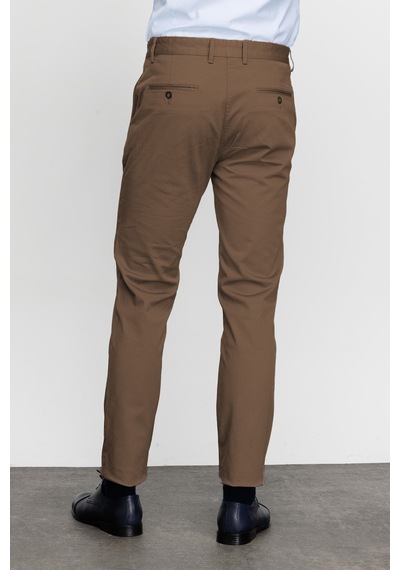 İgs Camel Erkek Pamuklu Kumaş Pantolon Regular Fit Rahat Kalıp Günlük Ofis Stili-25725 Bej
