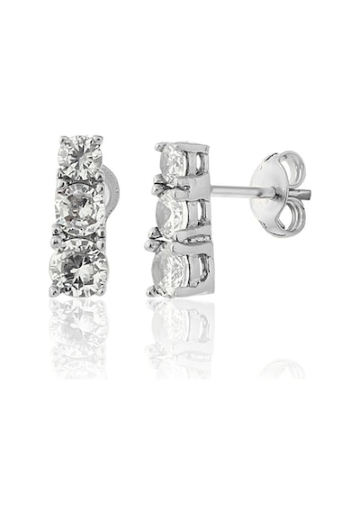 Zanaatsilver 925 Ayar Gümüş Sıralı 3taş Tria Küpe
