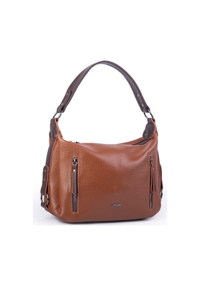 Nas Bag Çok Gözlü Kadın Omuz Ve Çapraz Çanta 33x25 Cm Taba Kahve Victoria taba Taba