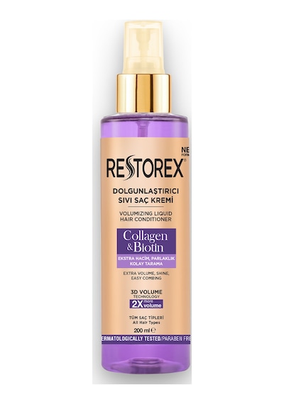 Restorex Dolgunlaştırıcı Sıvı Saç Kremi Kolajen & Biotin 200 Ml
