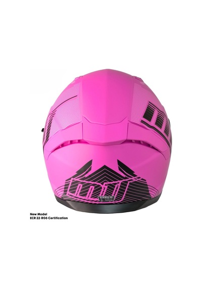 Motoanl Motosiklet Güneş Vizörlü Fiber Furchsia Lady Full Face Kapalı Kask Pembe