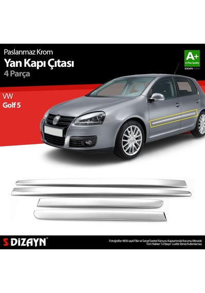 S-Dizayn Vw Golf 5 Krom Yan Kapı Çıtası 4 Prç 2004-2009
