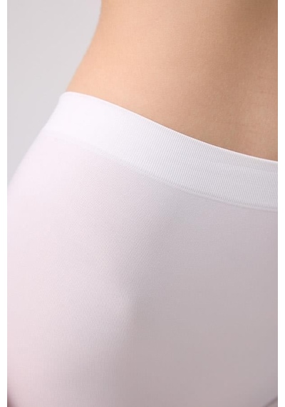 Cottonhill Premium - Kadın Beyaz Ultra-rahat Seamless Yüksek Bel Uzun Paça Boxer Beyaz