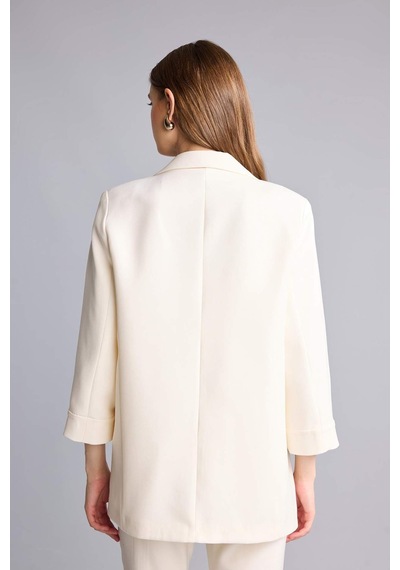 Defacto Oversıze Basic Blazer Beyaz Ceket C3215ax26auwt34 Beyaz-wt34