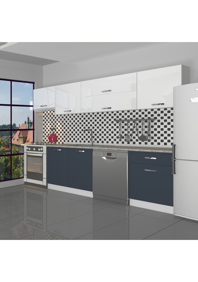 Decoraktiv Elite 280y Mdf Hazır Mutfak Dolabı - Tezgah Dahil - Antrasit - Beyaz Decoraktiv Elite 280y Mdf Hazır Mutfak Dolabı - Tezgah Dahil - Antrasit - Beyaz