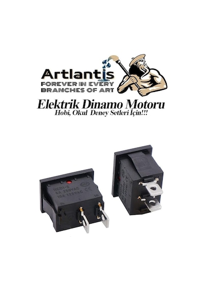 Mini Anahtar Arapuar Çıtçıt Anahtar 10 Adet Elektrik Devresi İçin Açma Kapama Düğmesi On / Off Kırmızı Siyah Anahtar