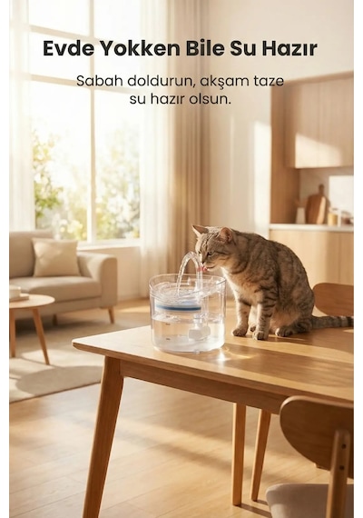 Vexgen 4 Berry Filtreli Otomatik Evcil Hayvan Su Pınarı 2l Sessiz Pompa Kedi Köpek Su Sebili