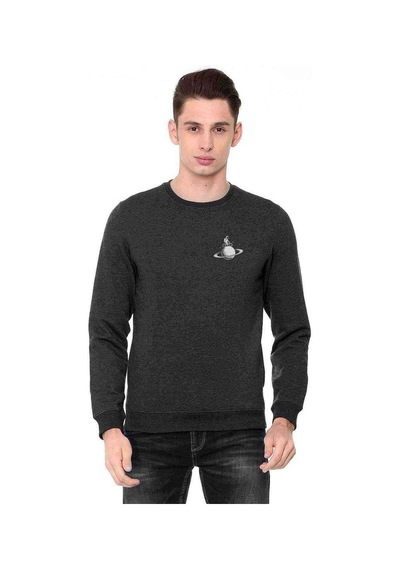 Astronot Jüpiter Bisiklet Baskılı Füme Antrasit Erkek Sweatshirt
