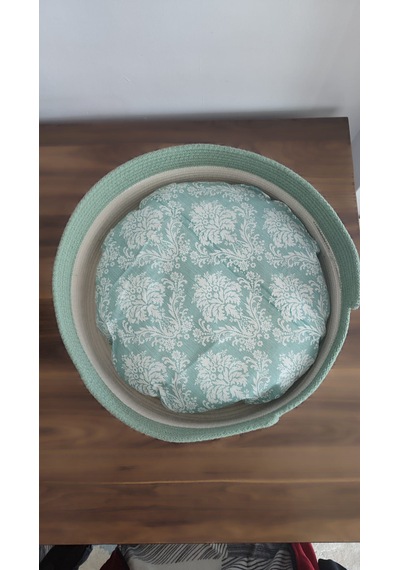 Kedi Sepeti Büyük Boy Kedi Yatağı Kedi Evi Yıkanabilir Kaliteli Kordon Ip 40 CM