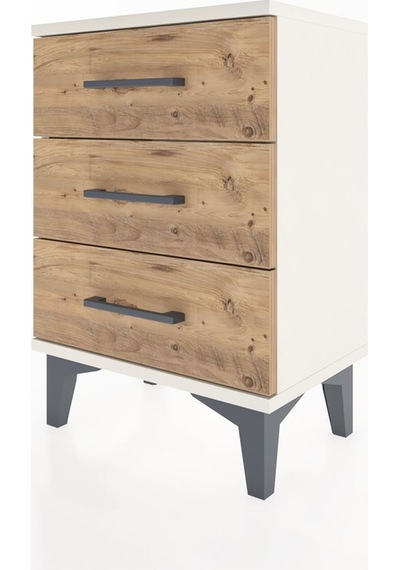 Arges Komodin 3 Çekmeceli 44x30x64 Aytaşı-çam Aytaşı