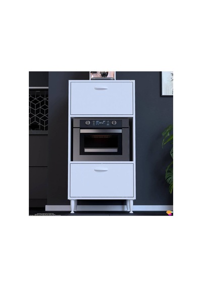 Silva 65x119,2x48 Cm Kapaklı Mikrodalga Ve Midi Fırın Standı - 3 Bölmeli Çok Amaçlı Dolap Beyaz Silva 65x119,2x48 Cm Kapaklı Mikrodalga Ve Midi Fırın Standı - 3 Bölmeli Çok Amaçlı Dolap Beyaz