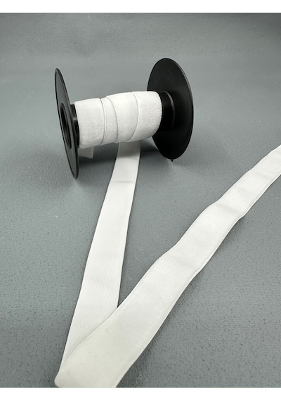 2 Cm Likralı Esnek Kadife-5 Metre-beyaz
