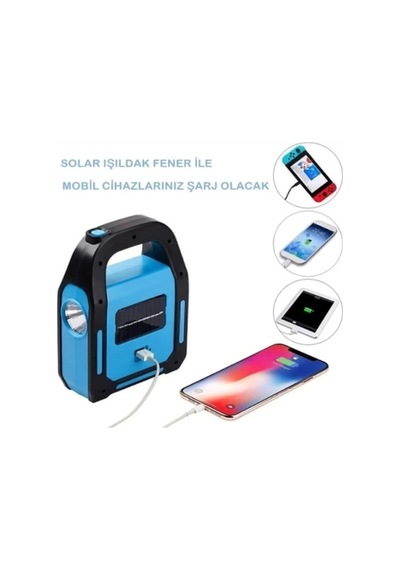 Güneş Enerjili Işıldak Ve Powerbank Özellikli Kamp Lambası Çok Renkli