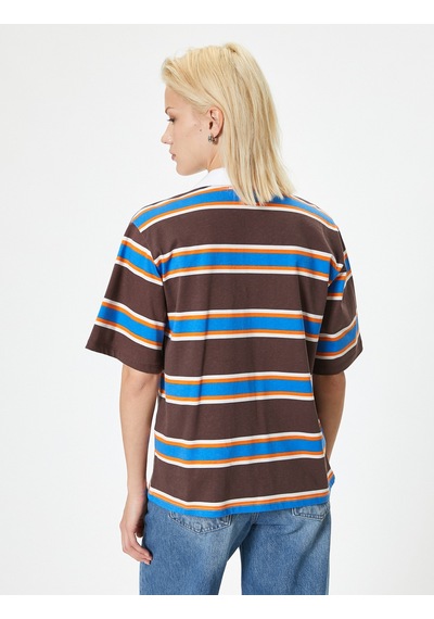 Koton Polo Yaka Rugby Tişört Kısa Kollu Pamuklu Kahverengi Çizgili 4sak50611ek Kahverengi Koton Polo Yaka Rugby Tişört Kısa Kollu Pamuklu Kahverengi Çizgili 4sak50611ek Kahverengi