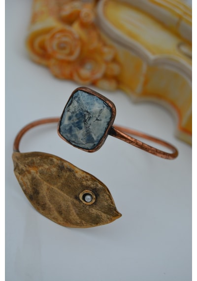 Stoneagejewellery Stoneage Sodalit Taşlı El Yapimi Bileklik N11.119982 Bronz
