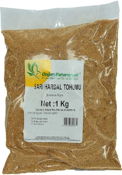 Hardal Tohumu Tane Doğal Sarı 1000 Gr Paket
