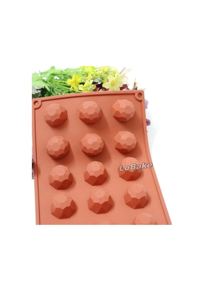 Siliko World Silikon Çikolata Kek Muffin Kalıbı Elmas Desen, Kırmızı Diğer