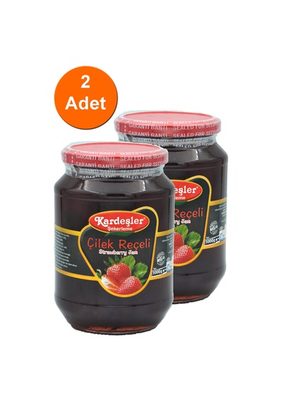Kardeşler Şekerleme Çilek Reçeli Cam Kavanoz 2 x 1 KG