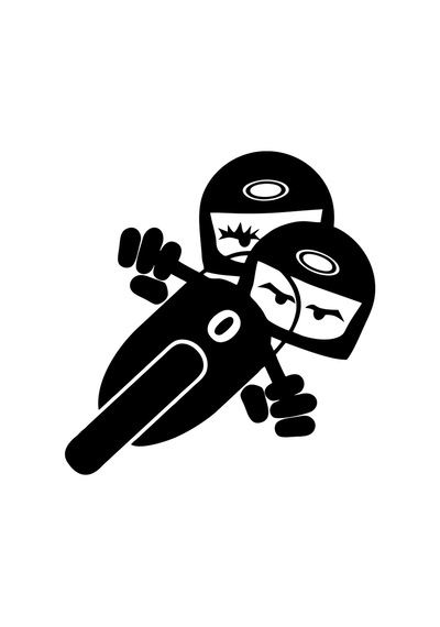 Twin Racers Motorcu Sticker 17x17 Cm Siyah