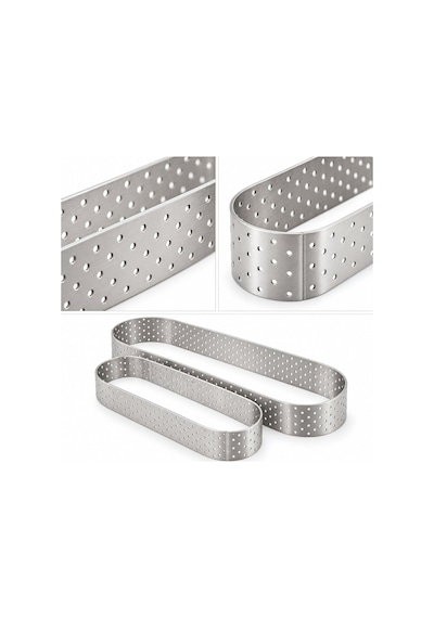 Fida Tart Çemberi Elips Delikli Yükseklik 2 Cm Paslanmaz 3,5x10 Cm Inox