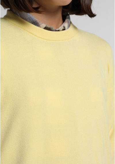 Colin's Colins Regular Fit Yuvarlak Yaka Düz Kadın Sari Kazak Cl1081242 Q1.v2 Lyl Light Yellow
