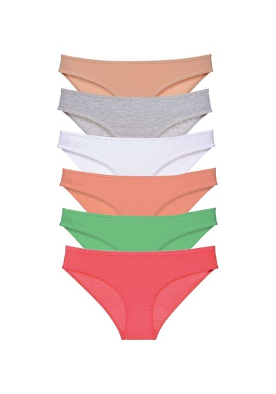 Royaleks 6 adet Süper Eko Set Likralı Kadın Slip Külot Renk 6 RYL-EKO6057 Çok Renkli