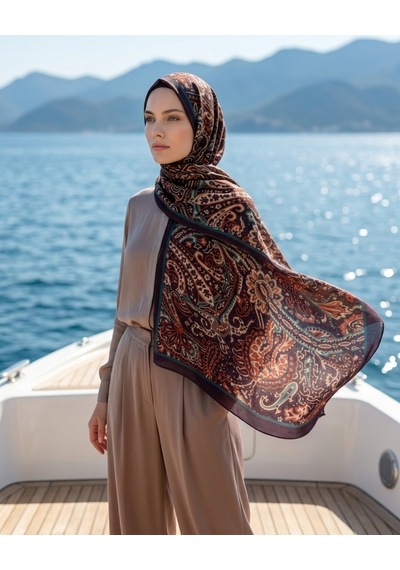 Moda Nuda Heritage Visal Şal Kahverengi - Zarif Seçim