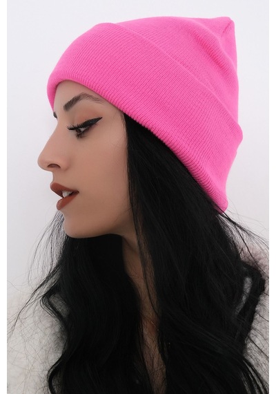 Kadın Katlamalı Bere Pembe