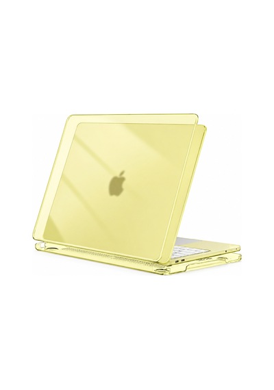 Macbook Neo 13 A3404 Kılıf Kristal Parlak Şeffaf Sert Kapak Hardcase Sarı