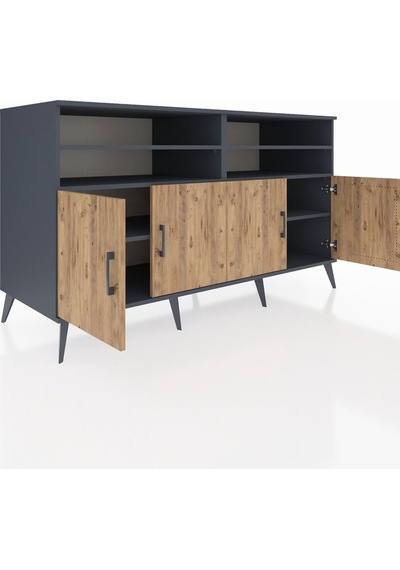 Kronos Konsol 6 Raflı 4 Kapaklı 176x59x99 Antrasit-çam Antrasit-çam Kronos Konsol 6 Raflı 4 Kapaklı 176x59x99 Antrasit-çam Antrasit-çam