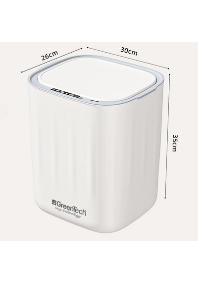 Greentech Sensörlü 28 Litre Çöp Kovası Şarj Edilebilir Lityum Pilli / Gt-sc07b Çok Renkli
