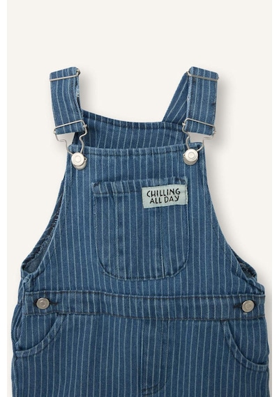 Defacto Erkek Bebek Çizgili Jean Tulum H5357a526hsnm28 Mavi-nm28