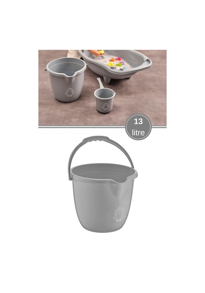 Flosoft Bebek Banyo Kovası, Saplı Oluklu Çok Amaçlı Kova 13 Litre Çok Renkli