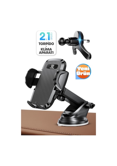 2 Modlu Klima + Torpido Araç Telefon Tutacağı Cam Havalandırma Vantuzlu Araba Telefon Tutucu Tt01