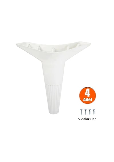 MobaksAksesuar Florya Dekoratif Mobilya Ayak Beyaz 15 CM 4 Adet