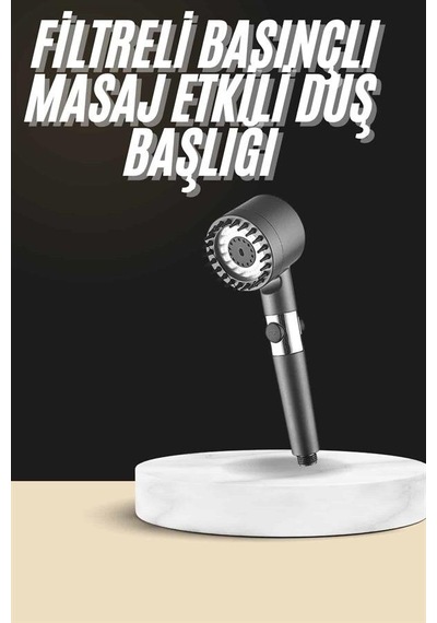 Duş Başlığı Profesyonel Masaj Başlıklı 3 Modlu Yeni Nesil Masaj Uçlu Su Tasarruflu Çr