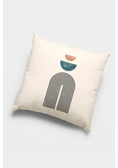 Krem Soyut Desenli Çift Taraf 4'lü Set Kırlent Kılıfı 4kr029n11