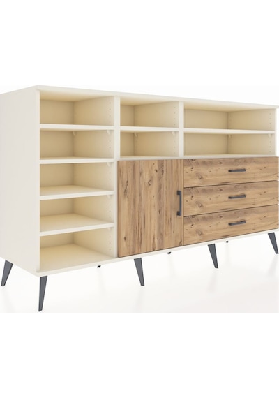 Kronos Konsol 8 Raflı 3 Çekmeceli Tek Kapaklı 176x59x99 Aytaşı-ç Aytaşı-çam