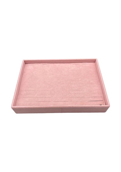 Yerli Üretim Süet Kumaş Pembe Renk 34/24 Cm Batırmalı Çekmeçe Içi Bileklik Kelepçe Tablası Çok Renkli