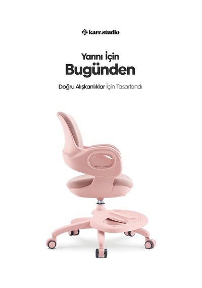 Olinda Ergonomik Çocuk Çalışma Koltuğu Pembe